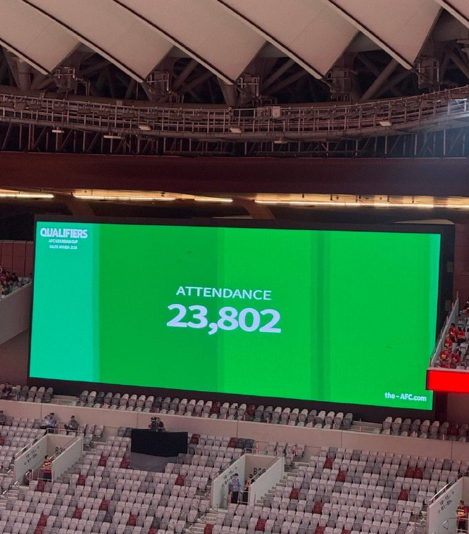 主场2-1艰难取胜，国青vs东帝汶上座人数为23802